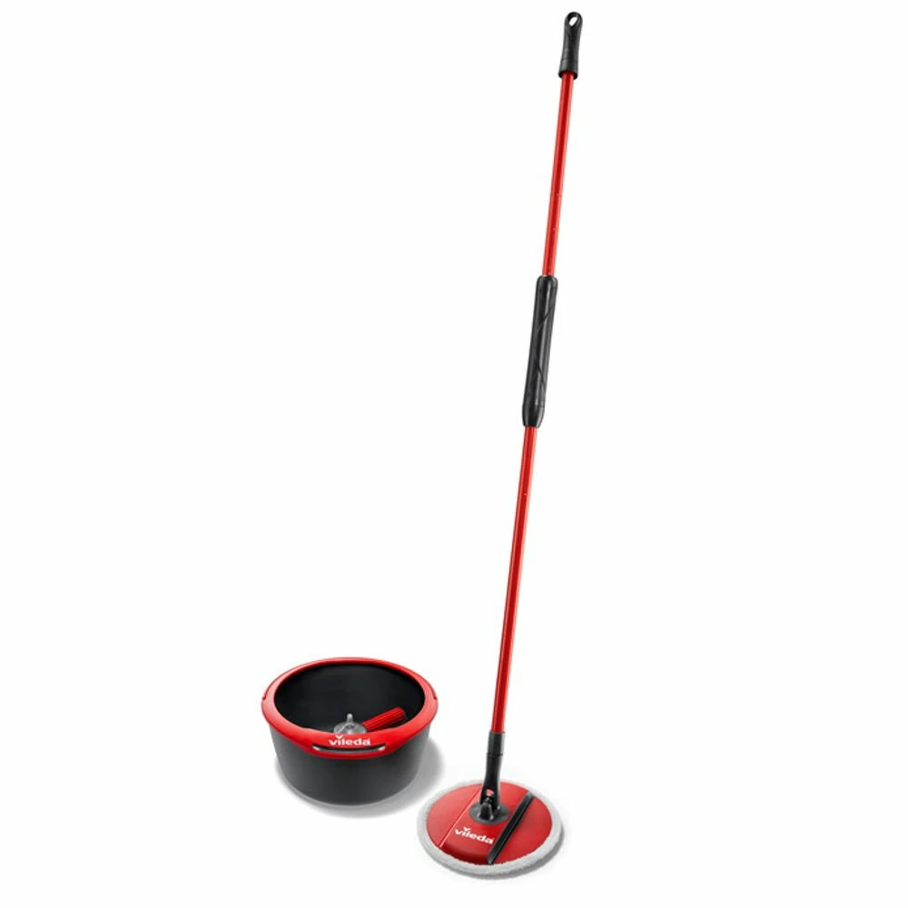 Vileda Spin & Clean Mop Complete Set Rood En Zwart 5 Vileda Spin & Clean Mop Complete Set Rood En Zwart - Afbeelding 3