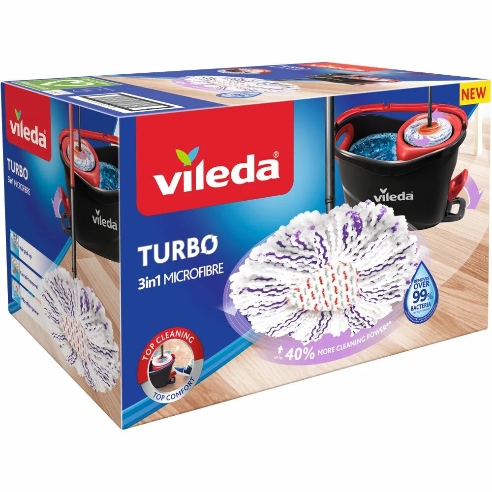 Vileda Turbo 3in1 Mopset - Met Pedaalsysteem Zwart Rood Wit Blauw 3 Vileda Turbo 3in1 Mopset - Met Pedaalsysteem Zwart Rood Wit Blauw
