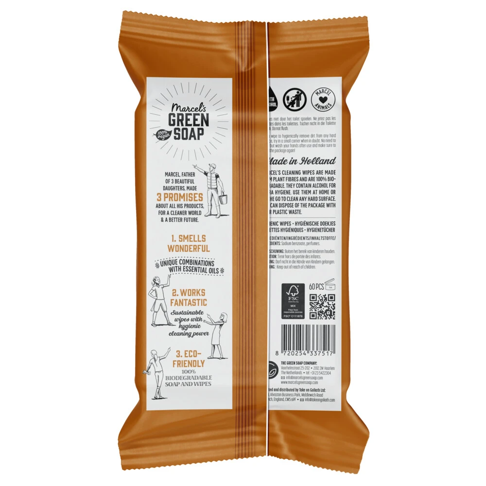 6x Marcelu0027s Green Soap Schoonmaakdoekjes Sandelhout & Kardemom 4 6x Marcelu0027s Green Soap Schoonmaakdoekjes Sandelhout & Kardemom - Afbeelding 2