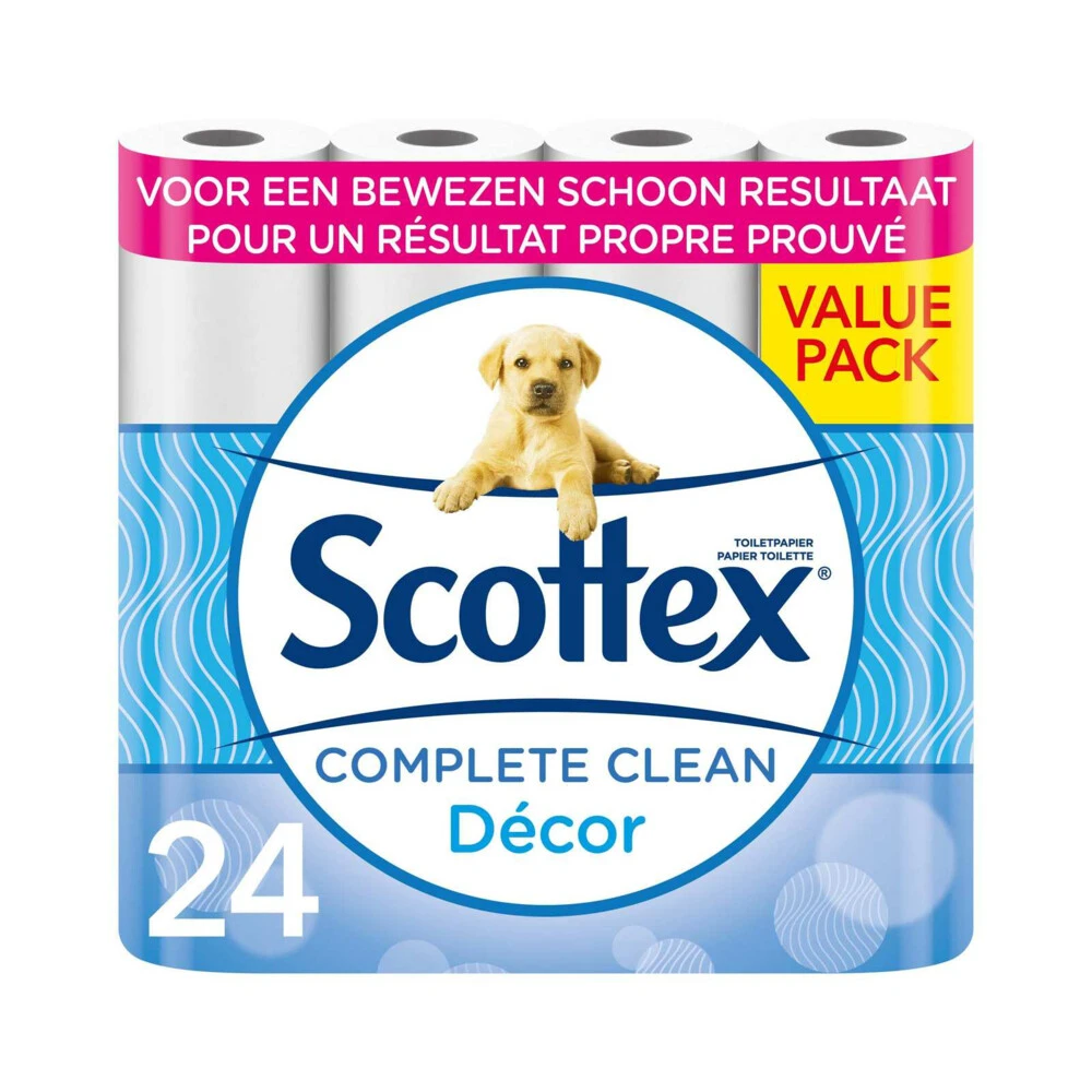 3x Page Scottex Toiletpapier Complete Clean 2-laags 3 3x Page Scottex Toiletpapier Complete Clean 2-laags