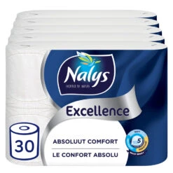 5x Nalys Excellence Maxi-Vel Toiletpapier In Papieren Verpakking 5-Laags