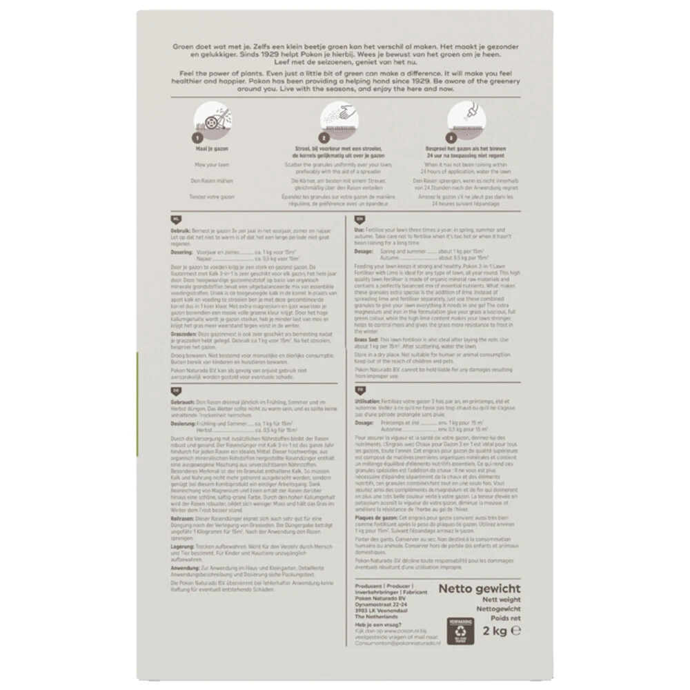 Pokon Gazonmest Voor 30m2 Met Kalk 5 Pokon Gazonmest Voor 30m2 Met Kalk - Afbeelding 3