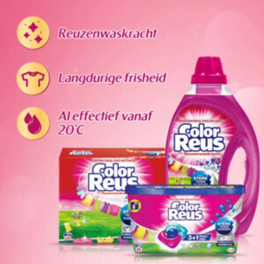 Witte Reus Wasmiddel Color Reus 3+1 Power Caps 52 Wasbeurten 7 Witte Reus Wasmiddel Color Reus 3+1 Power Caps 52 Wasbeurten - Afbeelding 5