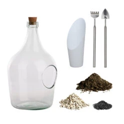 Esschert Design DHZ Set Open Terrarium Fles 3 Liter Transparant