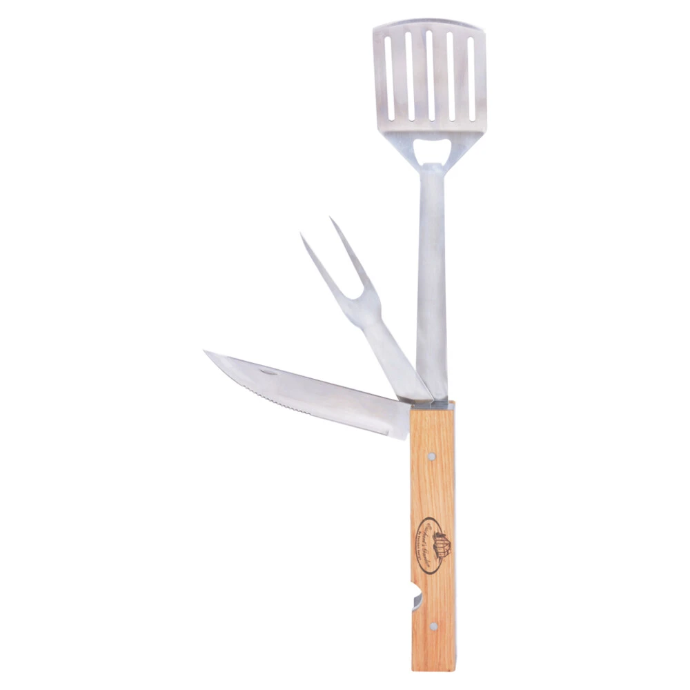 Esschert Design Inklapbaar BBQ Gereedschap Naturel 3 Esschert Design Inklapbaar BBQ Gereedschap Naturel