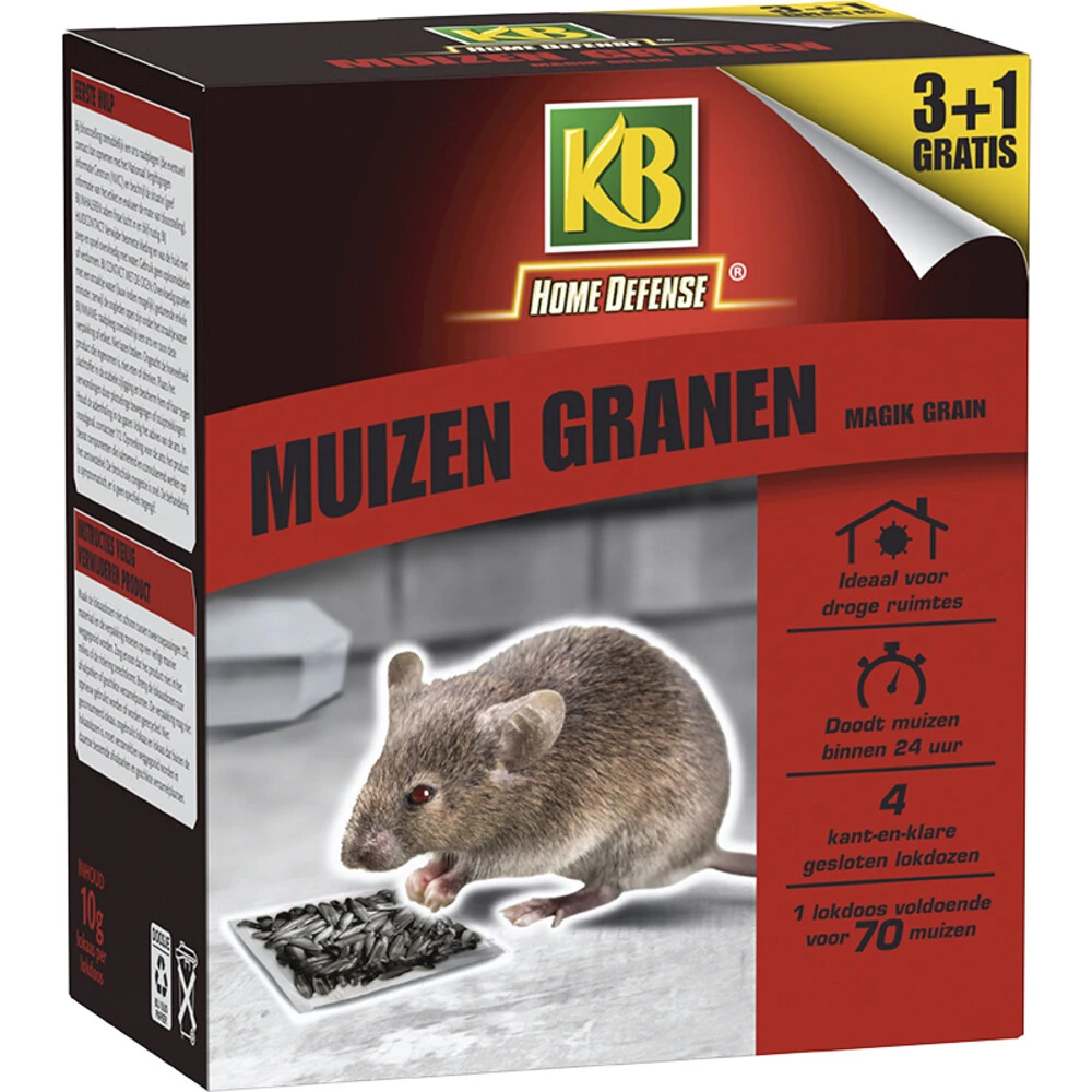 KB Home Defense Muizen Granen Alfachloralose Kant-en-Klare Lokdoos Magik Grain 6 KB Home Defense Muizen Granen Alfachloralose Kant-en-Klare Lokdoos Magik Grain - Afbeelding 4