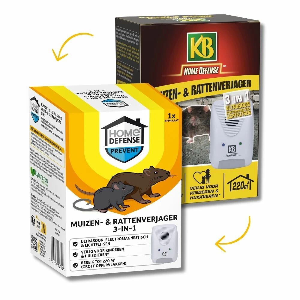 KB Home Defense Muizen- En Rattenverjager 220 M2 Ultrasoon, Elektromagnetisch En Lichtflitsen 5 KB Home Defense Muizen- En Rattenverjager 220 M2 Ultrasoon, Elektromagnetisch En Lichtflitsen - Afbeelding 3