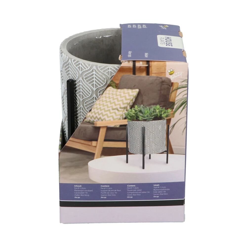 Buzzy House Plants Plantenpot In Standaard Met Aloe Vera Zaden 7 Buzzy House Plants Plantenpot In Standaard Met Aloe Vera Zaden - Afbeelding 5