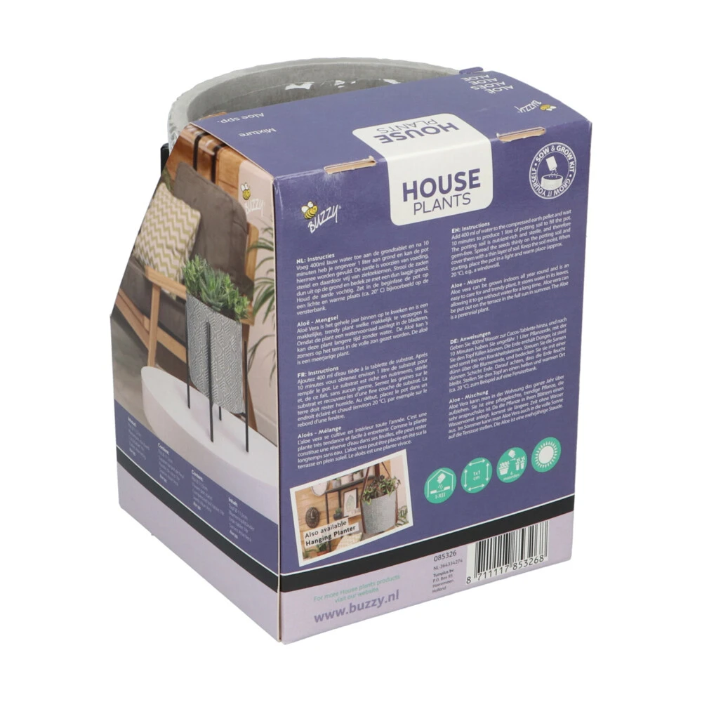 Buzzy House Plants Plantenpot In Standaard Met Aloe Vera Zaden 8 Buzzy House Plants Plantenpot In Standaard Met Aloe Vera Zaden - Afbeelding 6