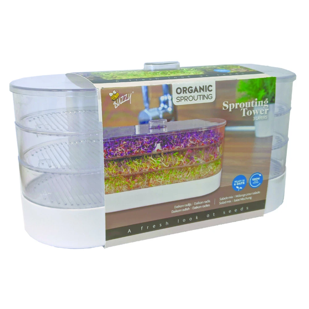 Buzzy Kweekset Tower 3 Laags Biologisch 4 Buzzy Kweekset Tower 3 Laags Biologisch - Afbeelding 2