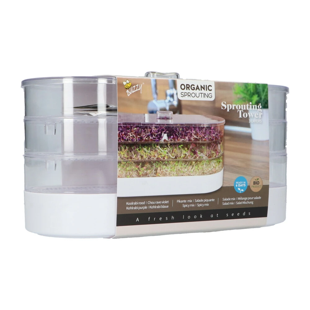 Buzzy Kweekset Tower 3 Laags Biologisch 5 Buzzy Kweekset Tower 3 Laags Biologisch - Afbeelding 3