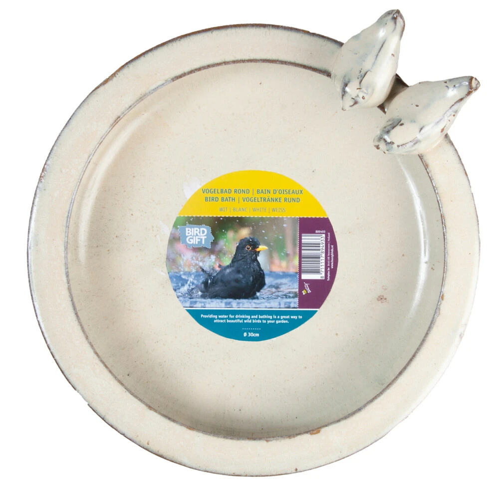 Bûten Vogelbad Rond Wit 4 Bûten Vogelbad Rond Wit - Afbeelding 2
