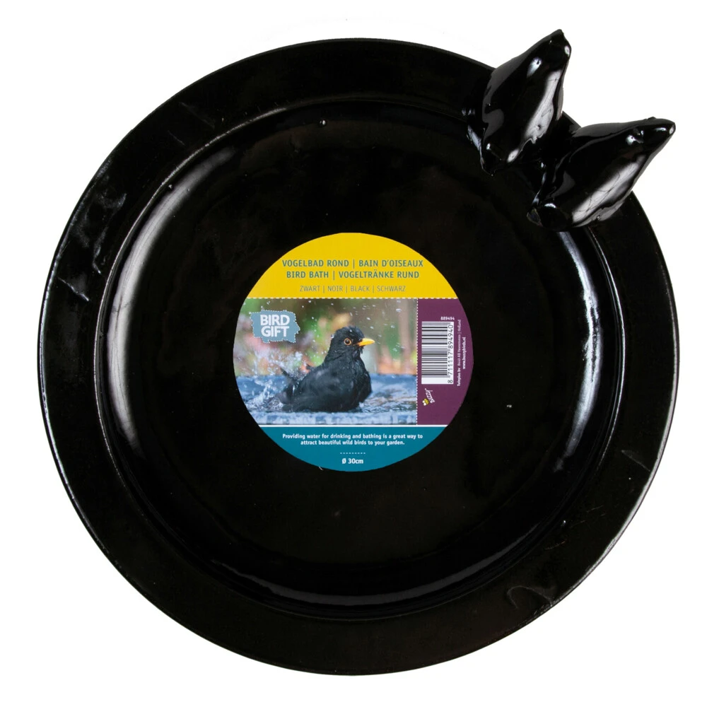 Bûten Vogelbad Rond Zwart 4 Bûten Vogelbad Rond Zwart - Afbeelding 2