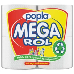 6x Popla Toiletpapier Megarol 2-laags
